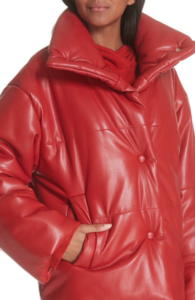 Nanushka Hide Faux Leather Puffer Jacket, Alternate, color, 