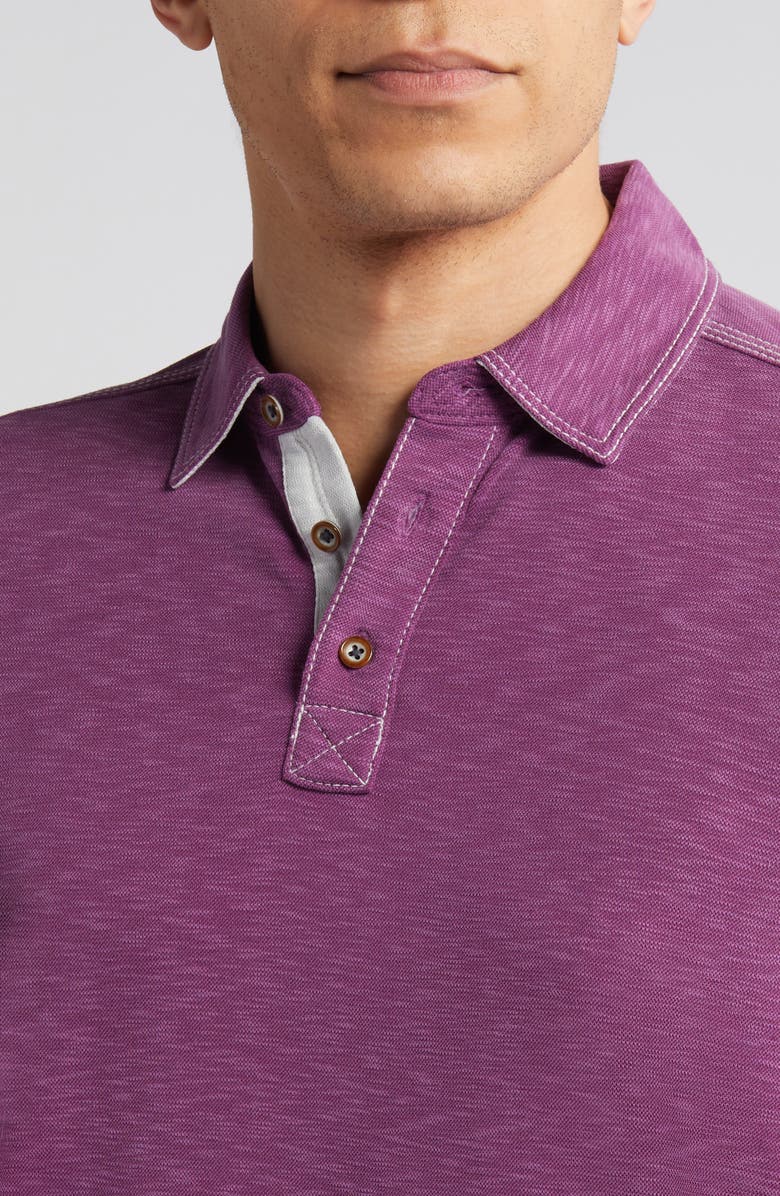 Johnston & Murphy Vintage Slub Jersey Polo, Alternate, color, Wine
