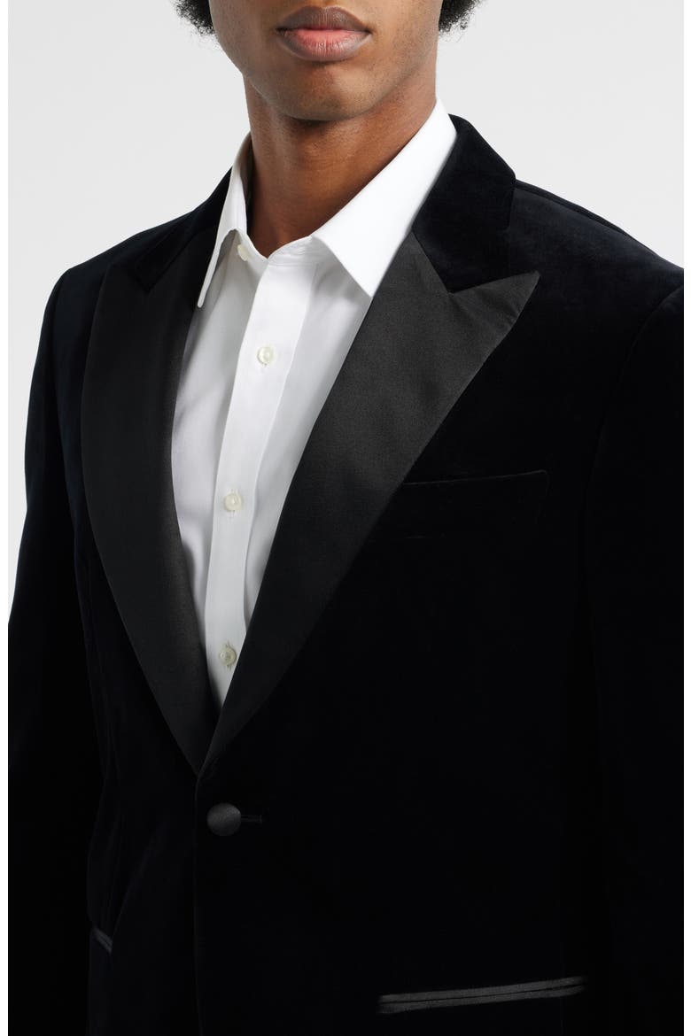 Hutson Cotton Velvet Dinner Jacket, Alternate, color, BLACK