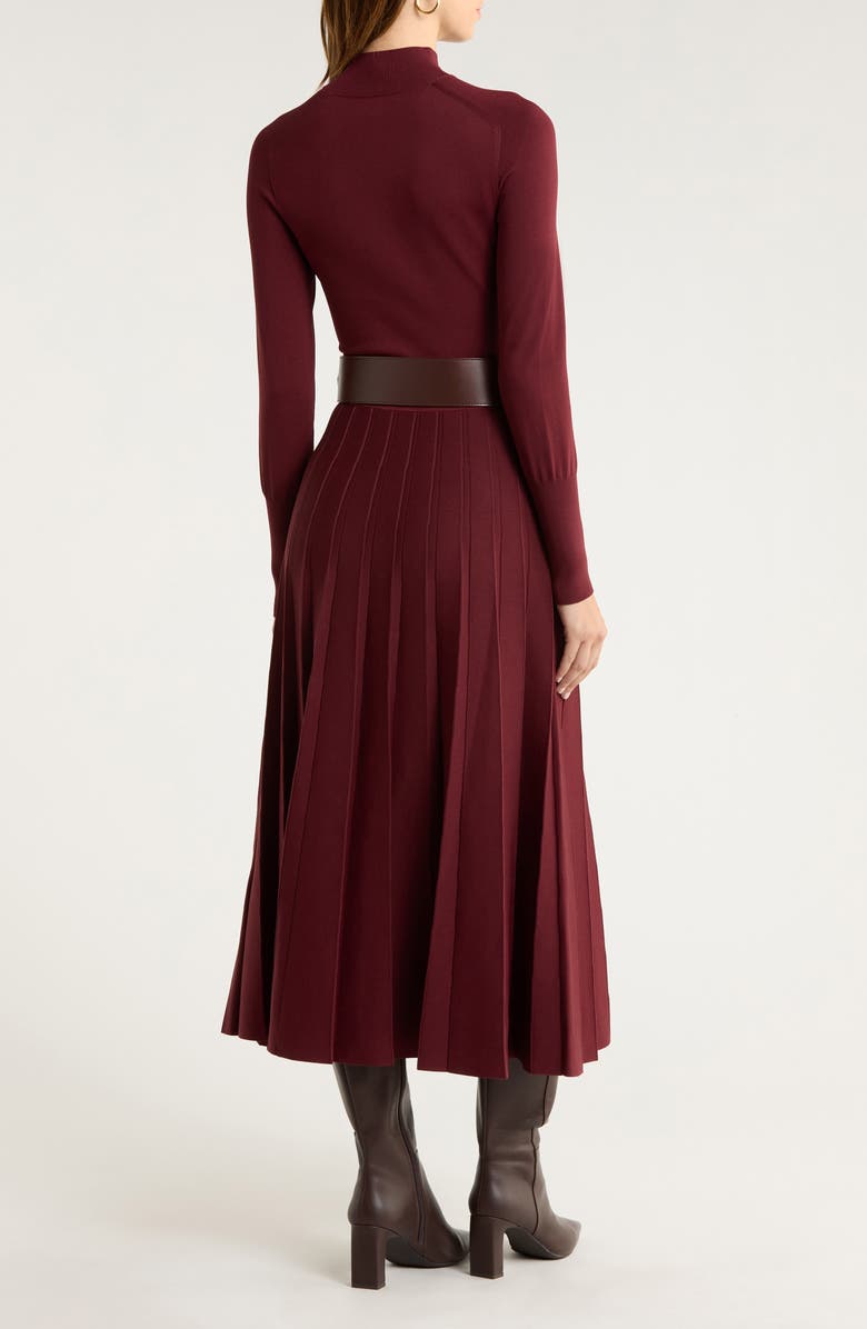 Reiss Alicia Long Sleeve Belted Sweater Dress, Alternate, color, Raspberry Red