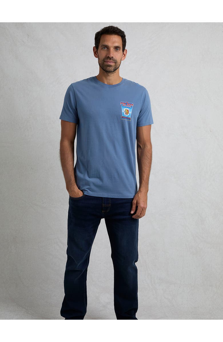 Weird Fish Fin Hof Back Print Artist T-Shirt, Alternate, color, Mid Blue