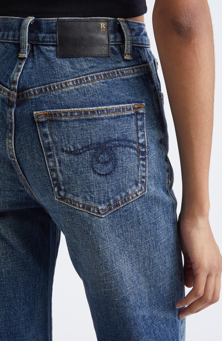 R13 Jane Flare Leg Jeans, Alternate, color, Mire Blue Stretch