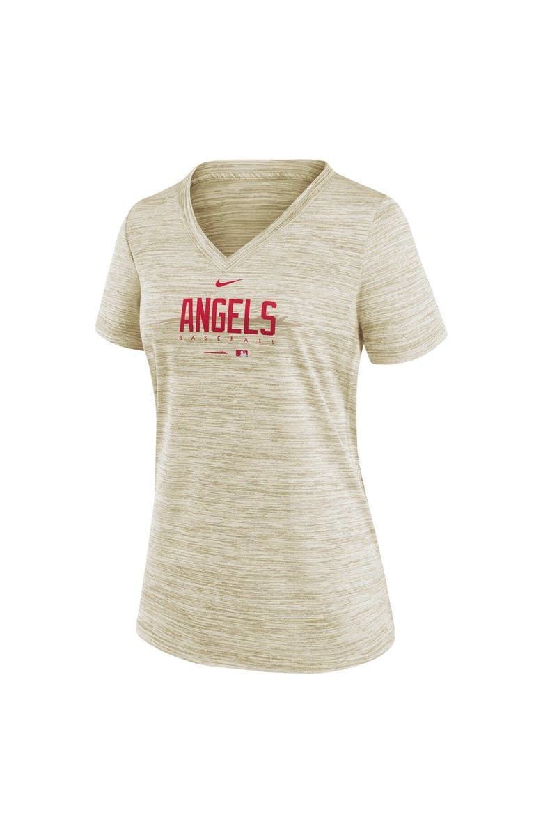 Nike Women's Nike Cream Los Angeles Angels City Connect Velocity Practice Performance V-Neck T-Shirt, Alternate, color, Cream