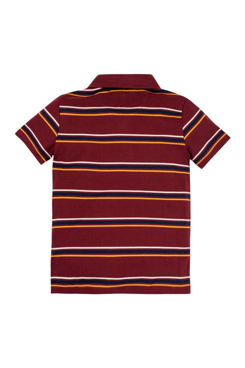 Baby Boys' Organic Jersey Polo, Infant, Alternate, color, Oxblood Stripe