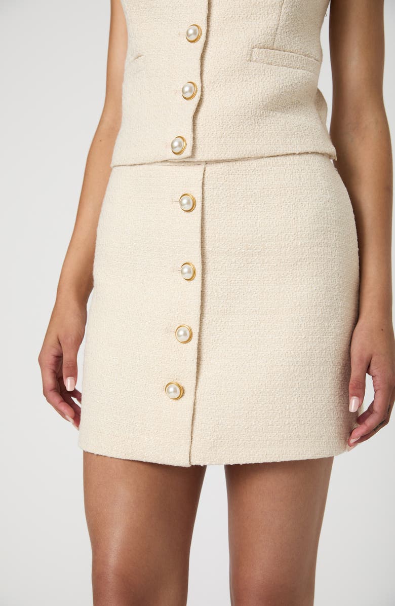 French Connection Textured Button Front Miniskirt, Alternate, color, 