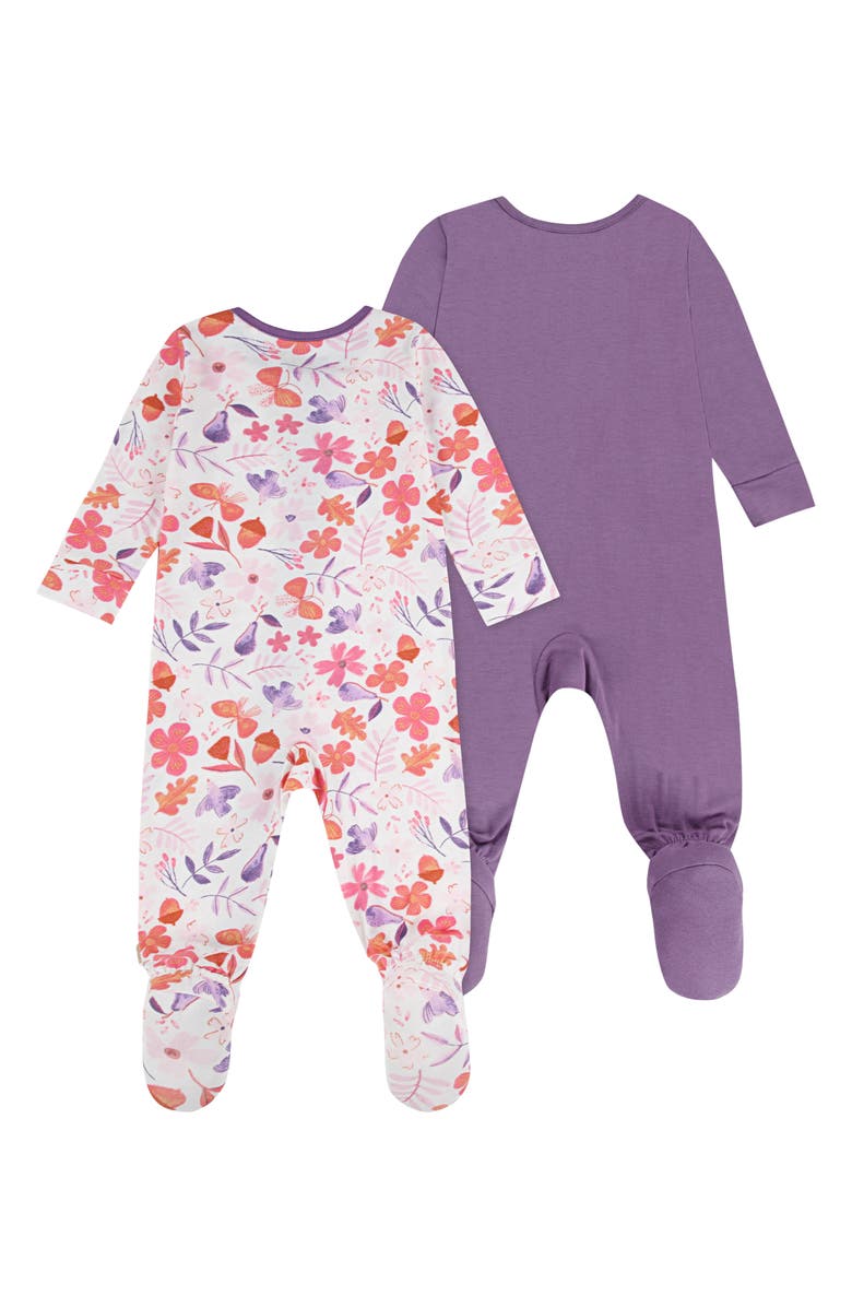 Huggies 2-Pack Stretch Viscose Footies, Alternate, color, Huggies Grape Jam