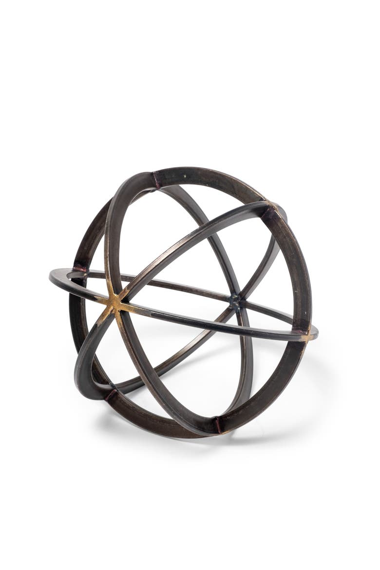 Galenna Metal Circular Decorative Orb, Main, color, Black