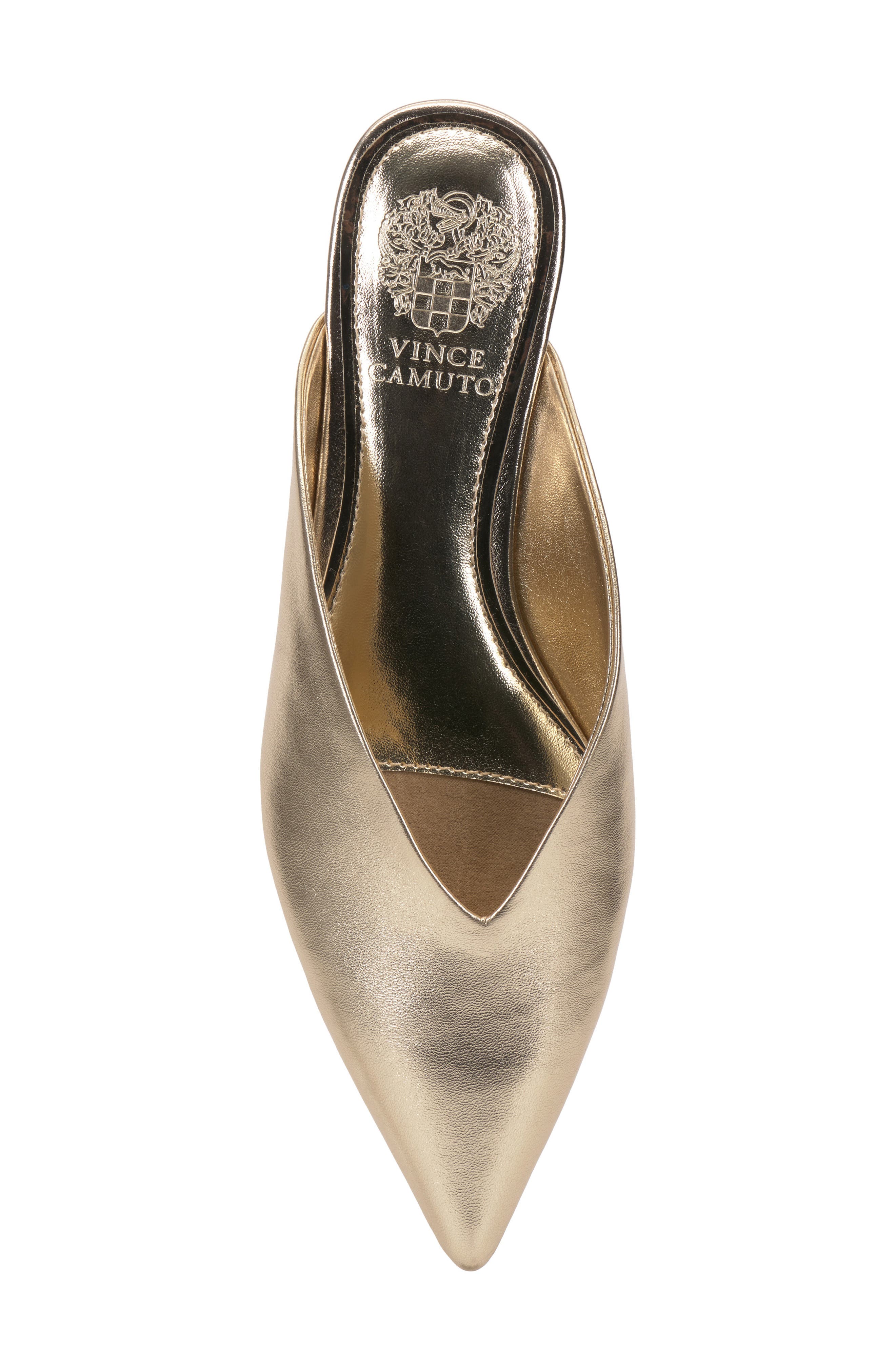 Vince Camuto Vinia Pointed Toe Wedge Mule, Alternate, color, Egyptian Gol