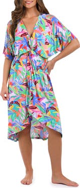 La Blanca Tropi-Flage Twist Cover-Up Dress