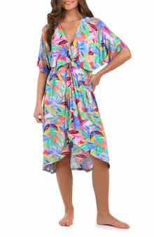 La Blanca Tropi-Flage Twist Cover-Up Dress