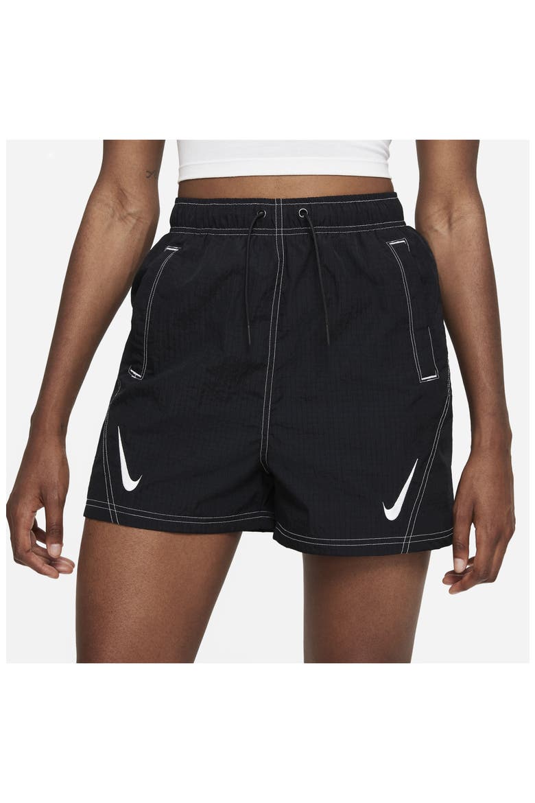 Sportswear Swoosh Repel Shorts, Alternate, color, BLACK/ WHITE/ WHITE