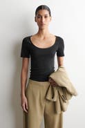 COS Satin-Trimmed Cotton-Jersey T-Shirt