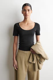 COS Satin-Trimmed Cotton-Jersey T-Shirt