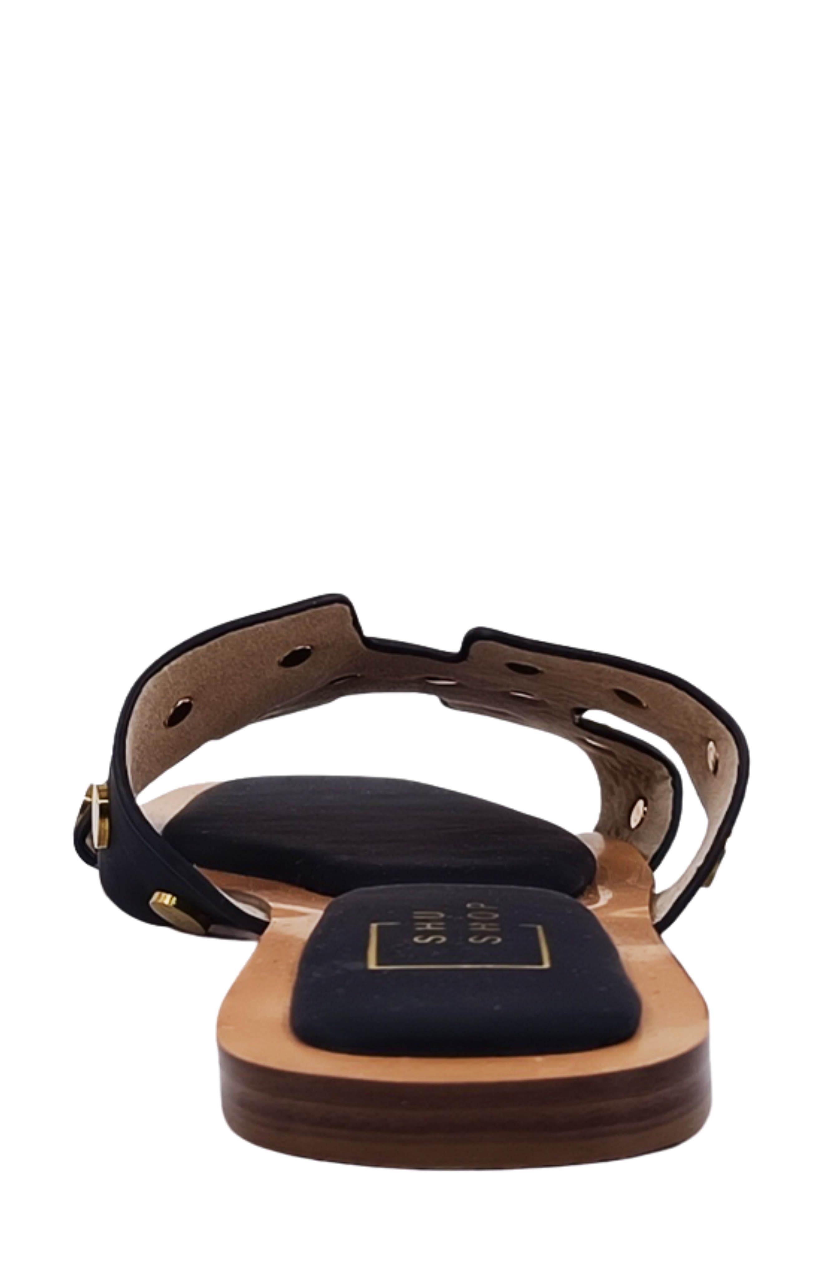 SHUSHOP Donatella Slide Sandal, Alternate, color, Black