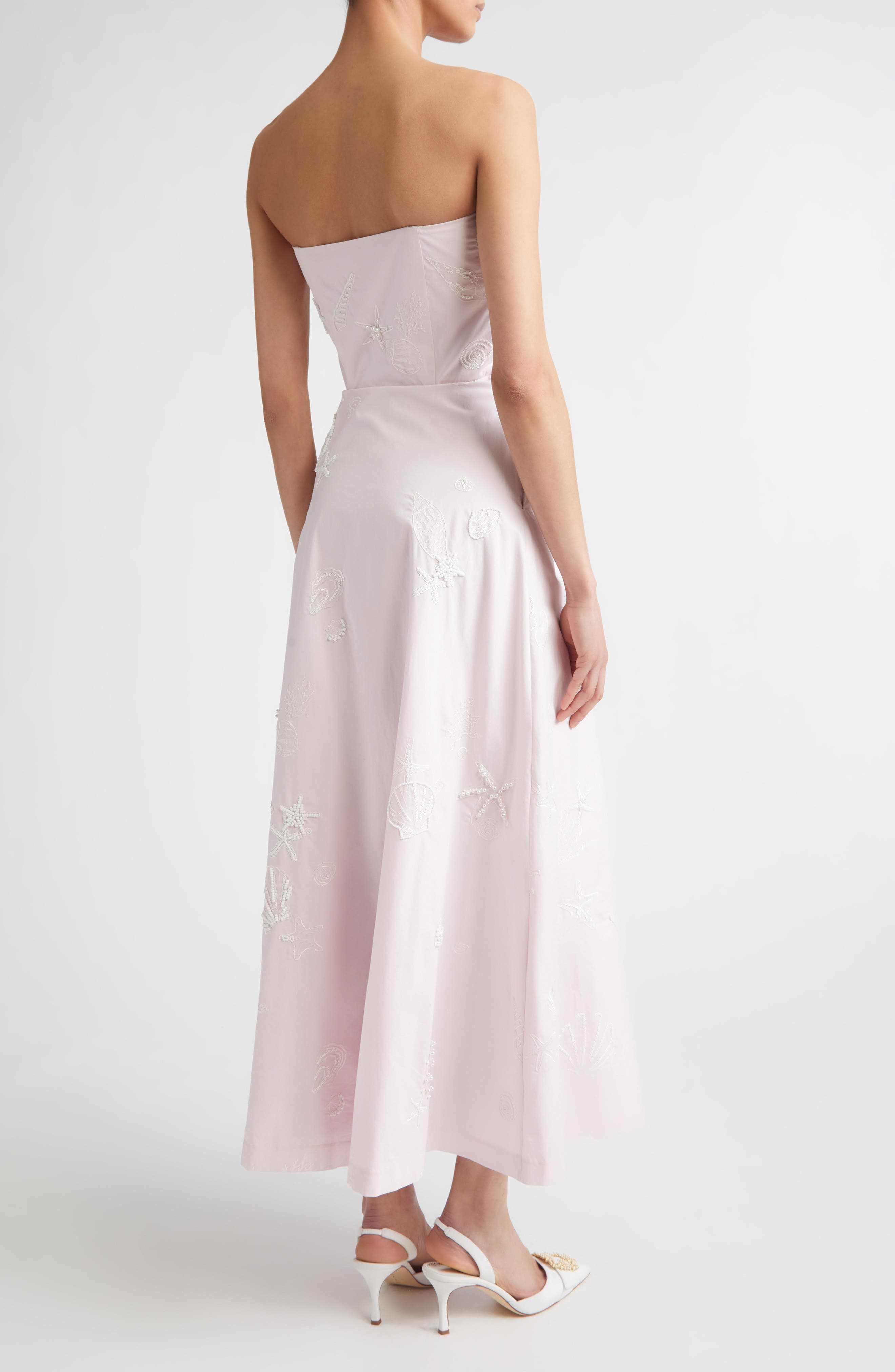 Odette Embroidered Strapless Cotton Gown - image 2