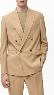 MANGO Relaxed Fit Double Breasted Suit Jacket