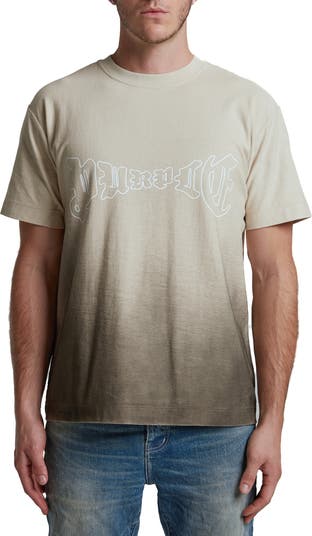 Ombré Textured Cotton Graphic T-Shirt
