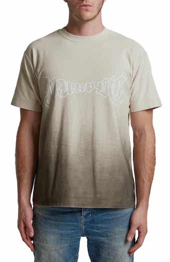 PURPLE BRAND Ombré Textured Cotton Graphic T-Shirt