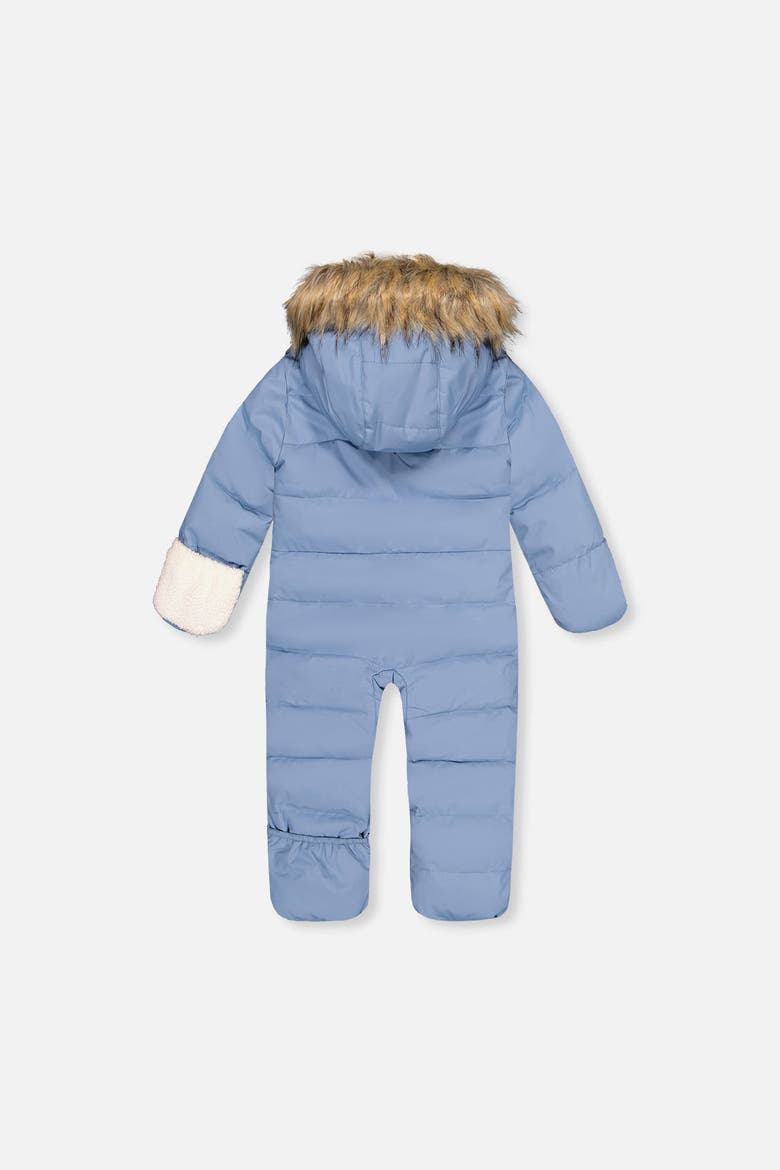 Boy Snug Fleece Neckwarmer One Piece Snowsuit, Alternate, color, Blue-Grey
