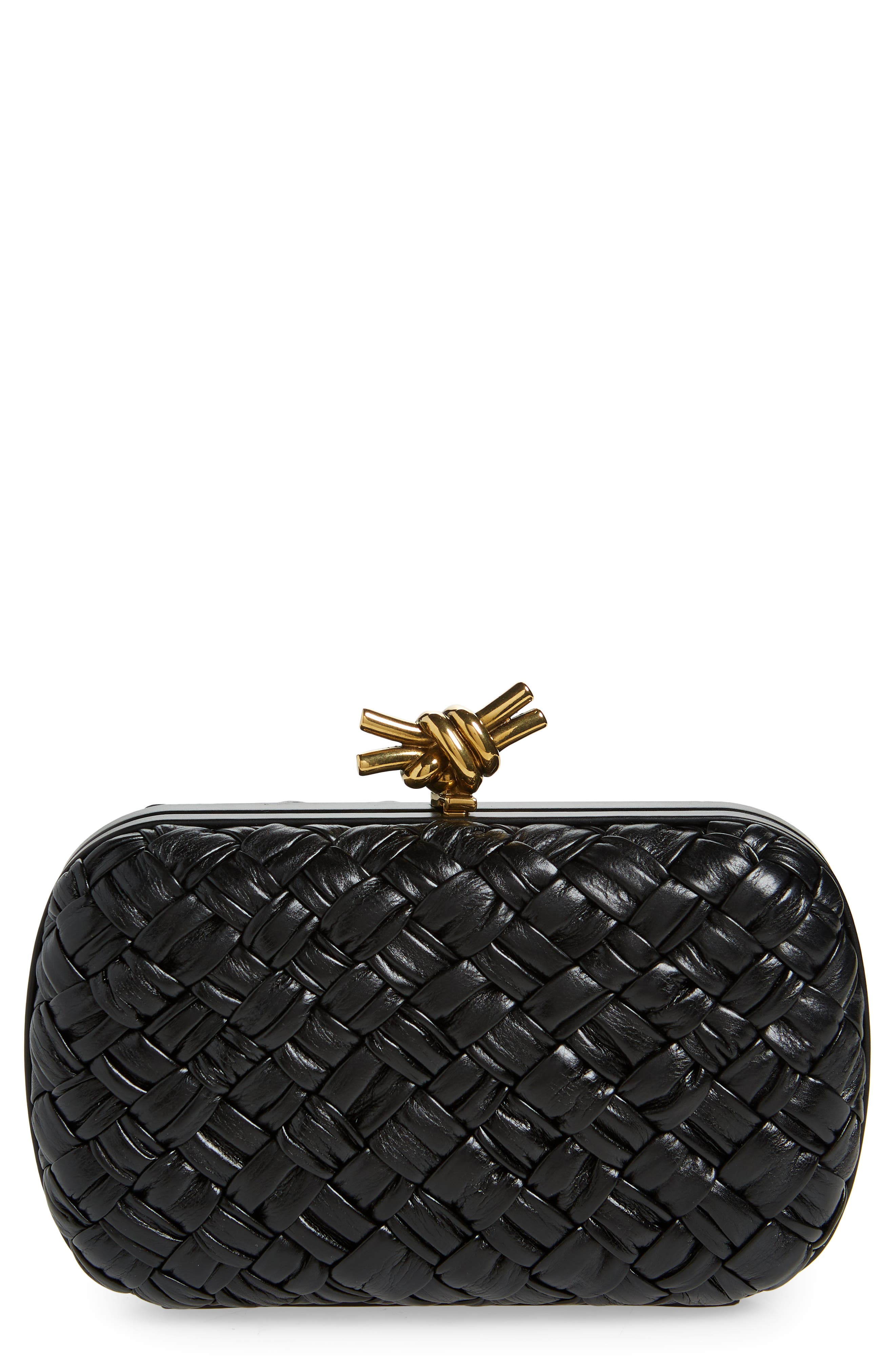Bottega Veneta Knot Intreccio Leather Minaudière, Main, color, 