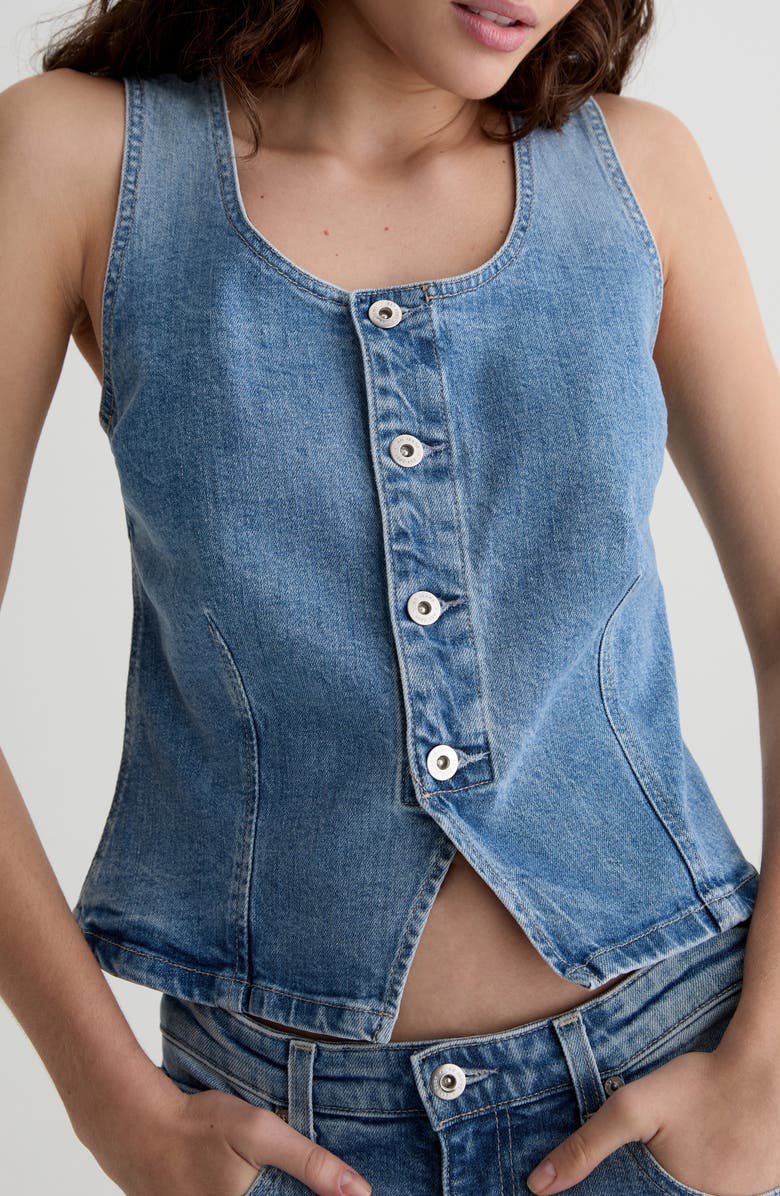 AG Teagan Denim Button-Up Vest, Alternate, color, 