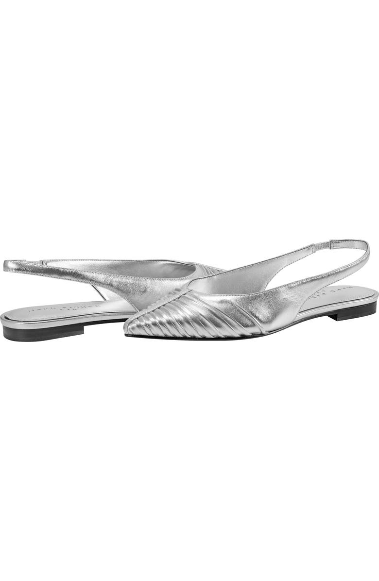 Marc Fisher LTD Dalatee Slingback Pointed Toe Flat, Alternate, color, Silver