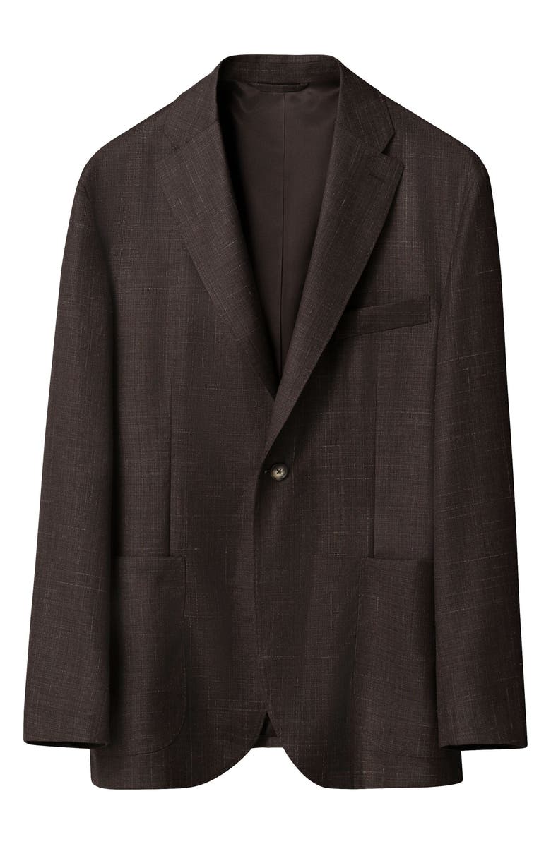Eton Wool & Silk Soft Jacket, Alternate, color, Medium Brown