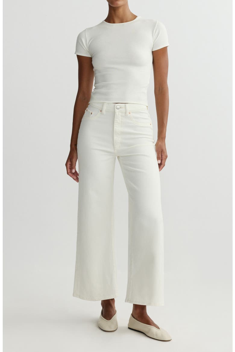 Hepburn High Waist Ankle Wide Leg Jeans, Alternate, color, EGGSHELL