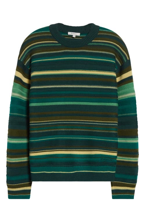 Jw Anderson Stripe Extrafine Merino Wool Sweater In Green