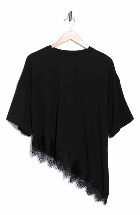 Lace Hem Assymetric Top