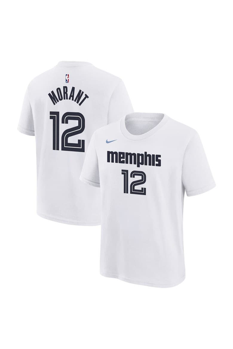 Youth Nike Ja Morant White Memphis Grizzlies 2025/26 City Edition Name & Number T-Shirt, Main, color, White