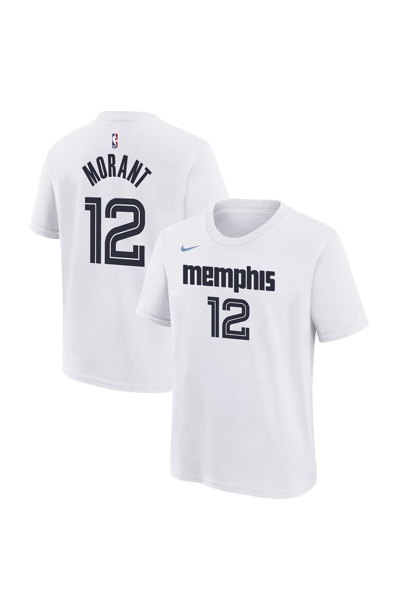 Nike Youth Nike Ja Morant White Memphis Grizzlies 2025/26 City Edition Name & Number T-Shirt, Main, color, White