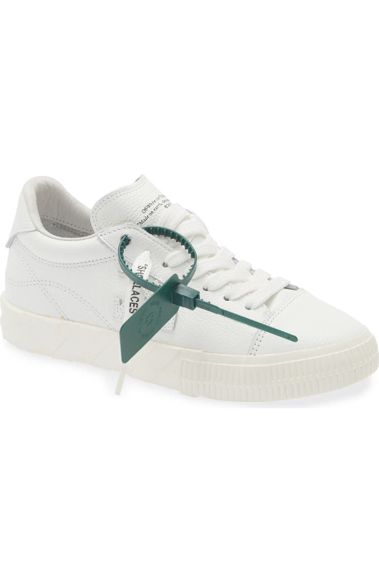 Off-White Low Vulcanized Leather Sneaker, Main, color, White White