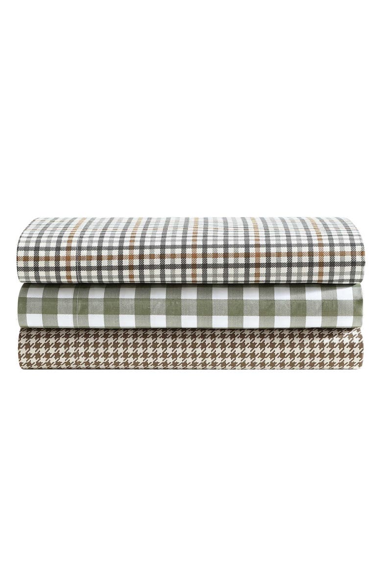 Eddie Bauer Griffin Plaid Cotton Percale Sheet Set, Alternate, color, White Multi