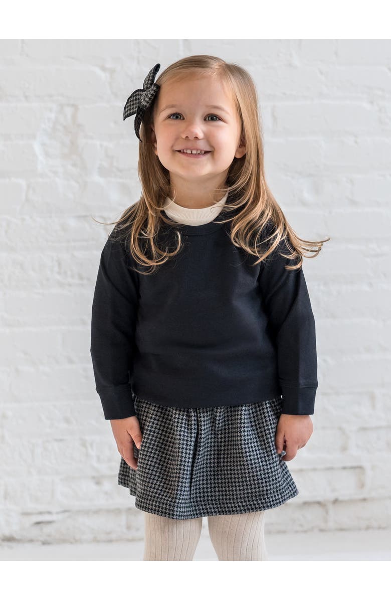 Kendi Ammie Organic Flannel Skirt with Ruffle Suspenders, Alternate, color, Houndstooth