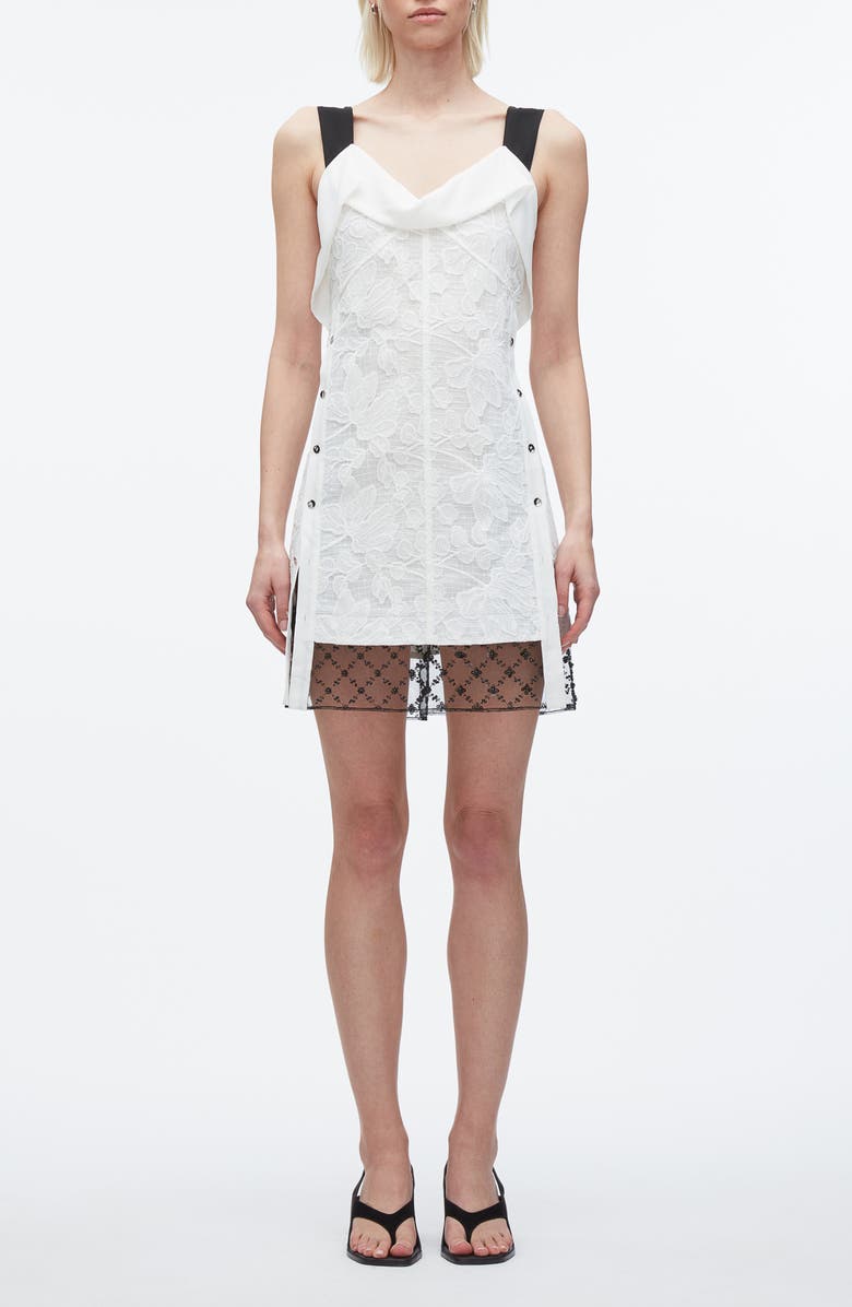3.1 Phillip Lim Sleeveless Corded Lace Minidress, Main, color, White-Black