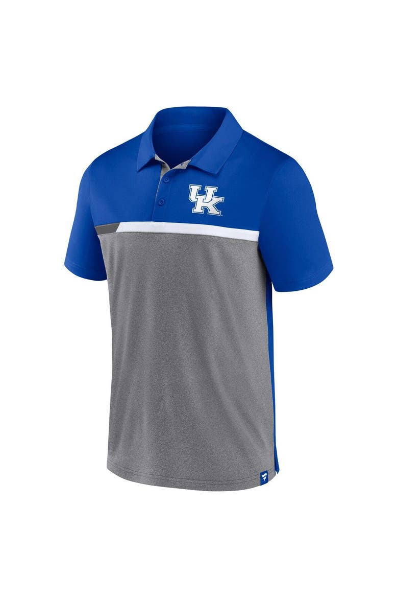 Men's Fanatics Royal/Heathered Gray Kentucky Wildcats Split Block Color Block Polo, Alternate, color, Royal
