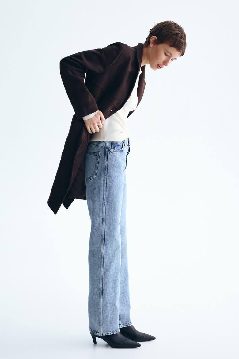 Knee-length Coat, Alternate, color, Dark brown