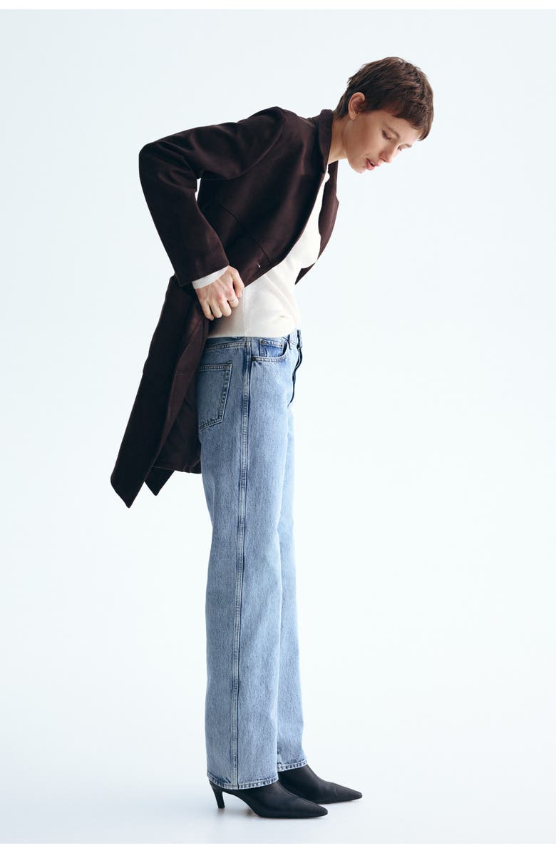 H&M Knee-length Coat, Alternate, color, Dark Brown