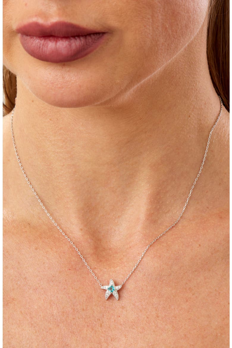Star Pendant Necklace, Alternate, color, WHITE