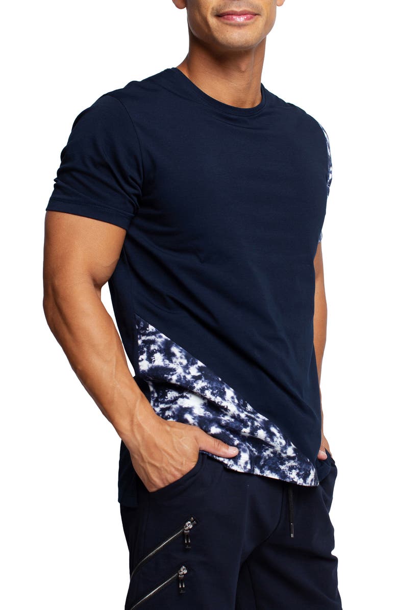 Maceoo Panel Tie Dye Blue T-Shirt, Alternate, color, Blue