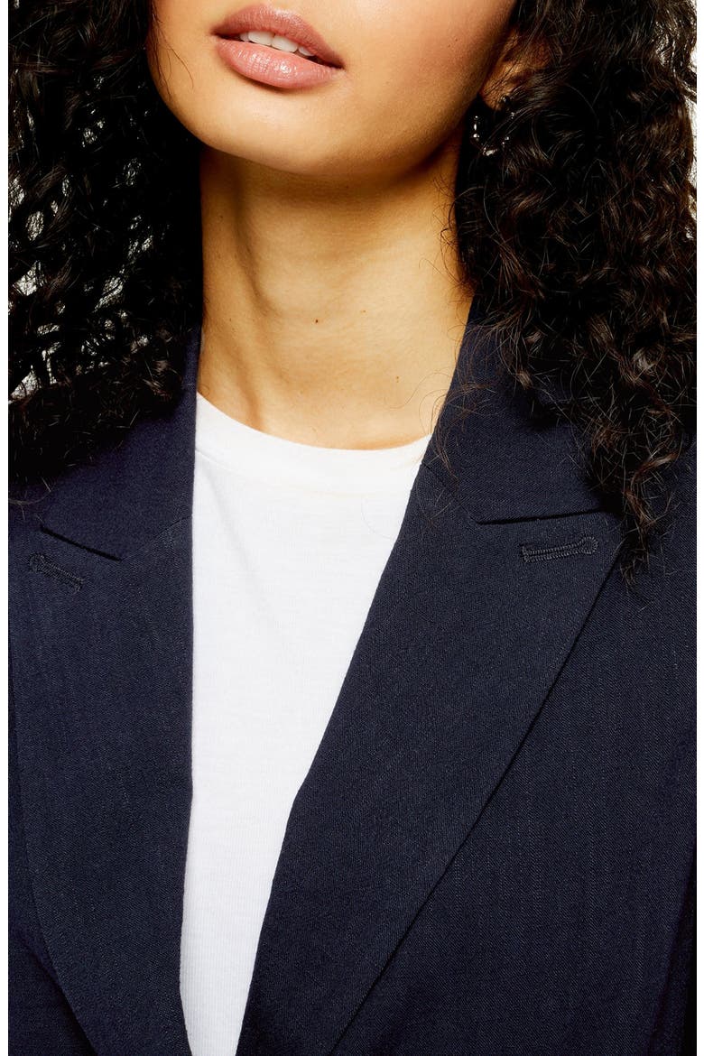 Coco Linen Blazer, Alternate, color, NAVY BLUE