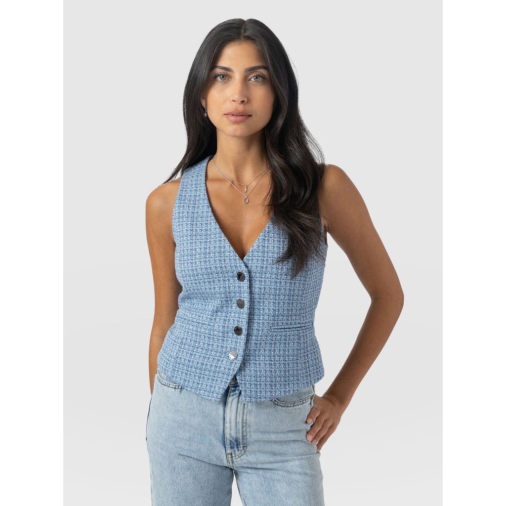 Saint And Sofia Saint + Sofia Astrid Waistcoat In Blue