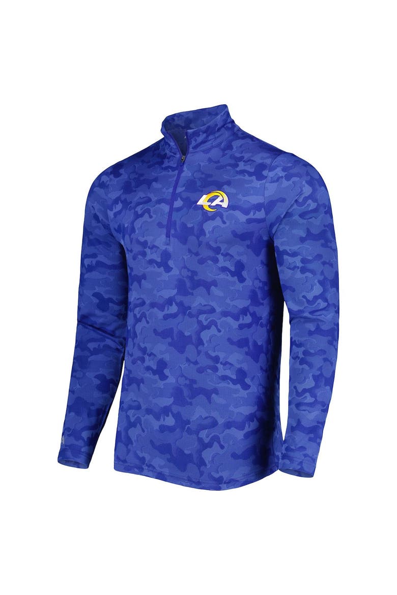 Men's Antigua Royal Los Angeles Rams Brigade Quarter-Zip Sweatshirt, Alternate, color, Royal