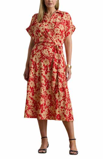 Floral Tie Waist Midi Dress