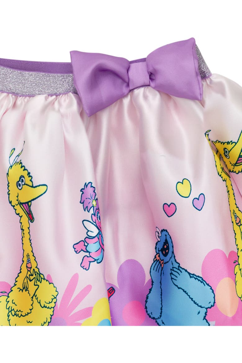 2-Piece T-Shirt and Satin Skirt Set, Alternate, color, Sesame Street Pink