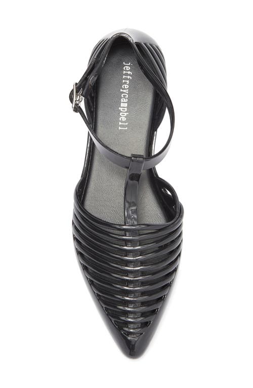 Jeffrey Campbell Squeaky Jelly Flat In Black Shiny