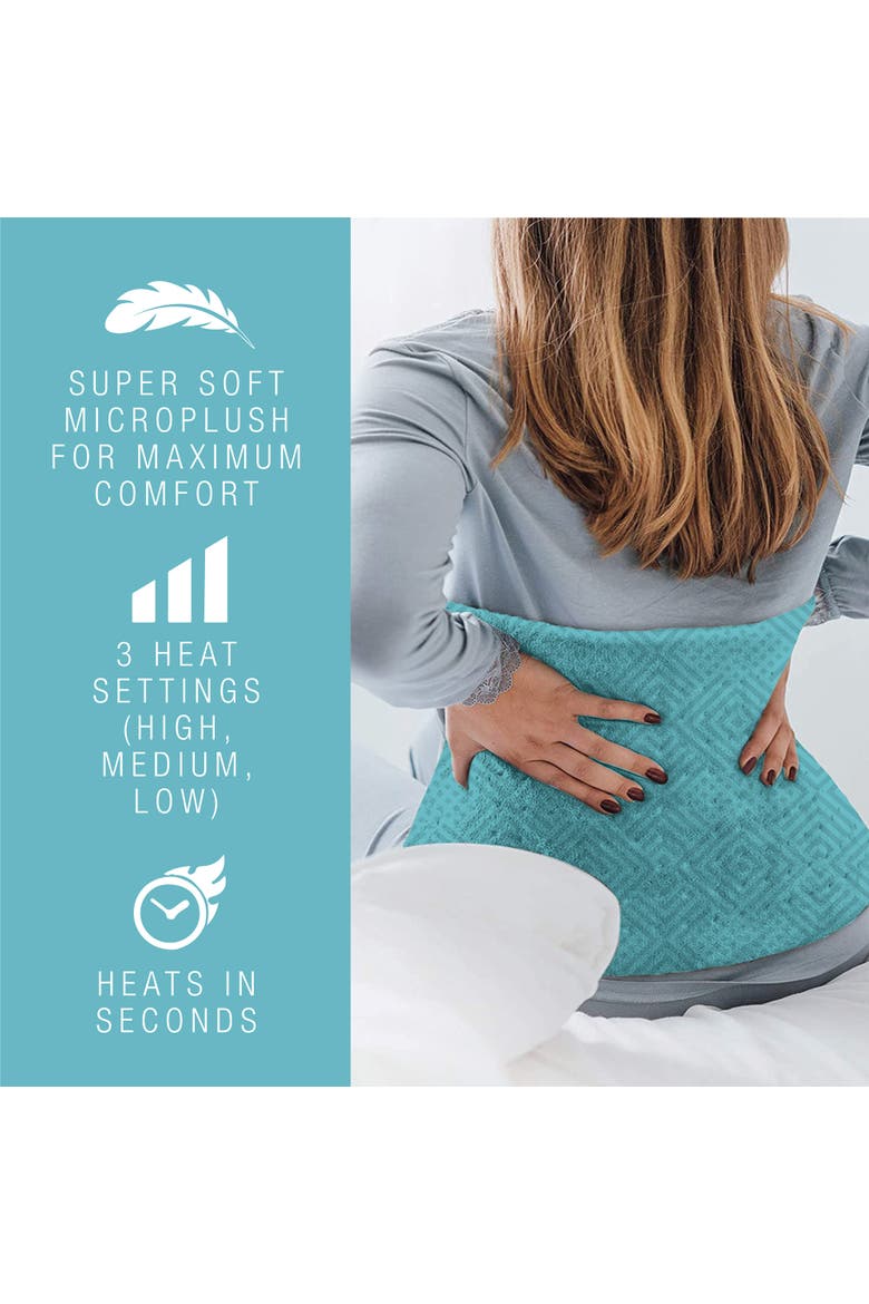 Extra Extra Large Electric Heating Pad, Alternate, color, Aqua