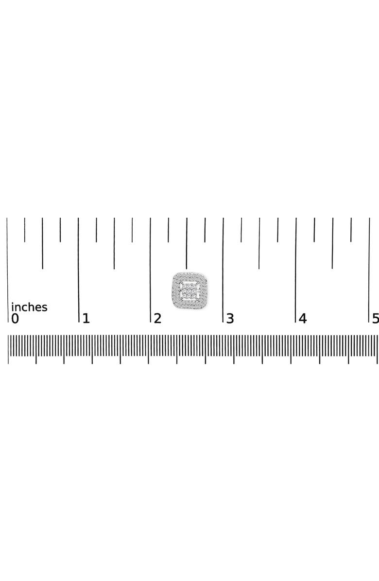 Haus of Brilliance 10K White Gold 1.00 Cttw Diamond Composite and Halo Stud Earrings, Alternate, color, White