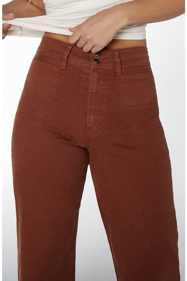 Gemma Crop Wide Leg Jeans, Alternate, color, RUST BROWN